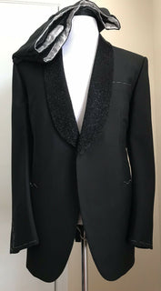 Neu $8900 Brioni Herren Lava Rock Smokinganzug Schwarz 46R US/56R Eu Italien