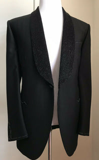 Neu $8900 Brioni Herren Lava Rock Smokinganzug Schwarz 46R US/56R Eu Italien