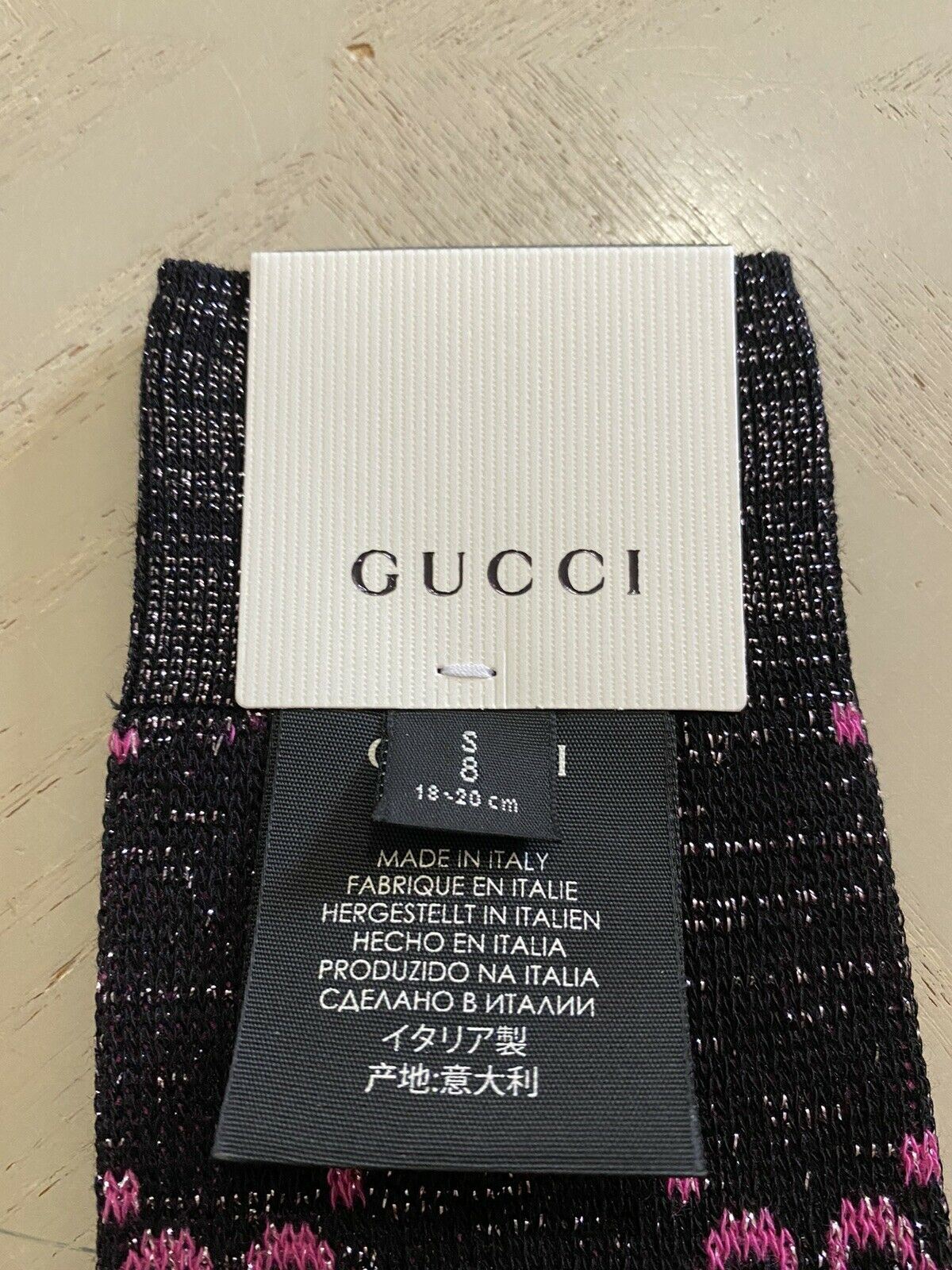 NWT Gucci GG Monogram Socks Black/Red Size M Italy
