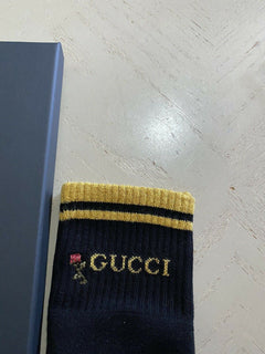 Neu mit Etikett: Gucci-Baumwollsocken mit Gucci-Monogramm, Schwarz, Größe M, Italien