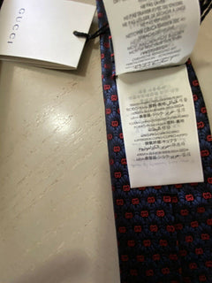Neue Gucci Herren-Krawatte mit GG-Monogramm, Blau/Rot, hergestellt in Italien
