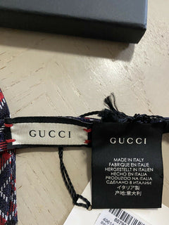 Neue Fliege aus 100 % Seide von Gucci, Grün/Blau/Rot, hergestellt in Italien