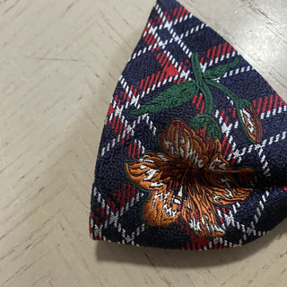 Neue Fliege aus 100 % Seide von Gucci, Grün/Blau/Rot, hergestellt in Italien