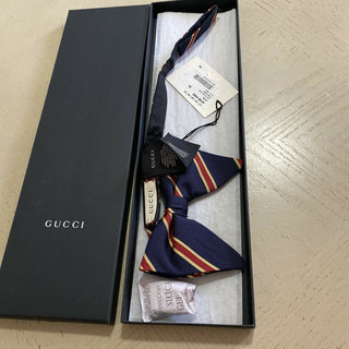 New  Gucci  Bow Tie Blue/Red Made in Italy