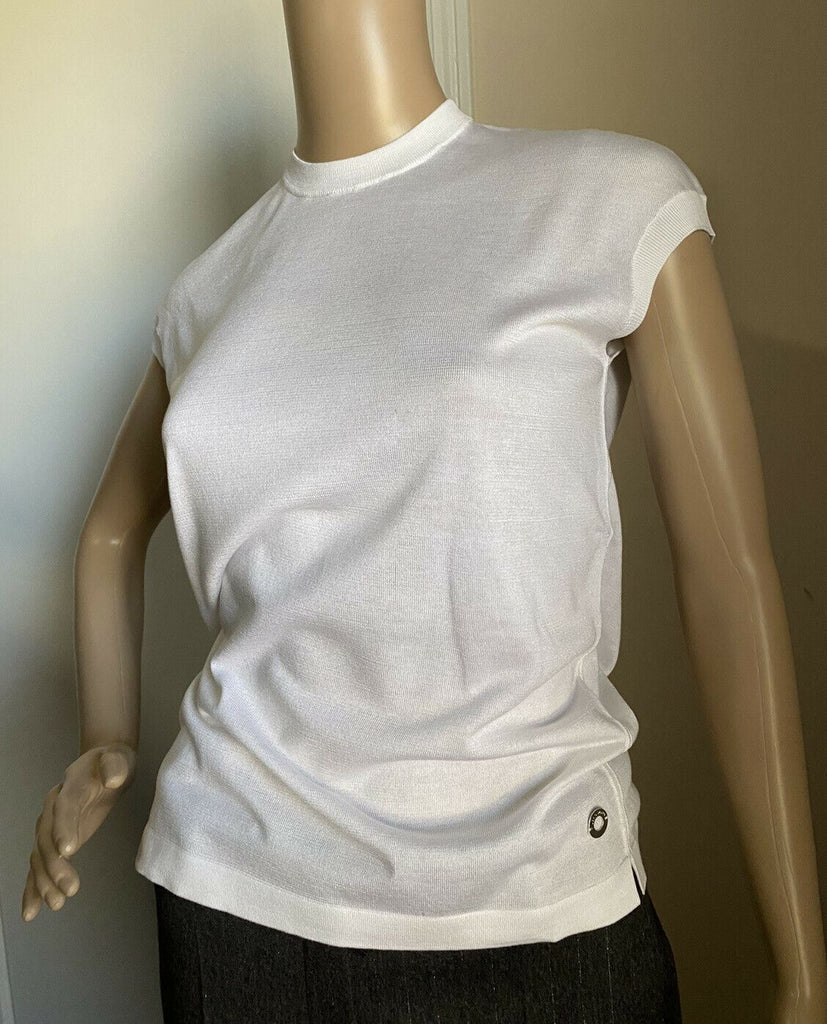 New $600 Loro Piana Ventotene Top Blouse Color While Size L ( 46/12 ) Italy