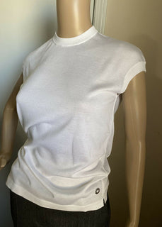 New $600 Loro Piana Ventotene Top Blouse Color While Size L ( 46/12 ) Italy