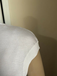 New $600 Loro Piana Ventotene Top Blouse Color While Size L ( 46/12 ) Italy