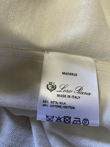 New $600 Loro Piana Ventotene Top Blouse Color While Size L ( 46/12 ) Italy