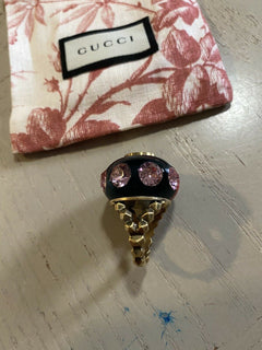 New Authentic GUCCI Sylvie Women Vintage Web GG Ring Size S Italy