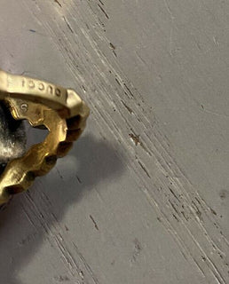 New Authentic GUCCI Sylvie Women Vintage Web GG Ring Size S Italy