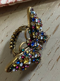Neuer authentischer GUCCI Damen-Schmetterlingsring mit Kristallbesatz, Größe S, Italien