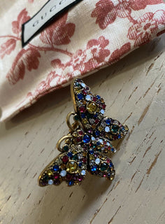 Neuer authentischer GUCCI Damen-Schmetterlingsring mit Kristallbesatz, Größe S, Italien