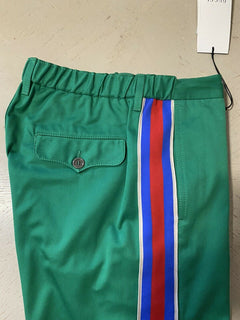 Neu mit Etikett: 1200 $ Gucci Herren Baumwolldrillhose Grün 32 US (48 Eu) Italien