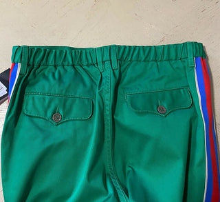 Neu mit Etikett: 1200 $ Gucci Herren Baumwolldrillhose Grün 32 US (48 Eu) Italien