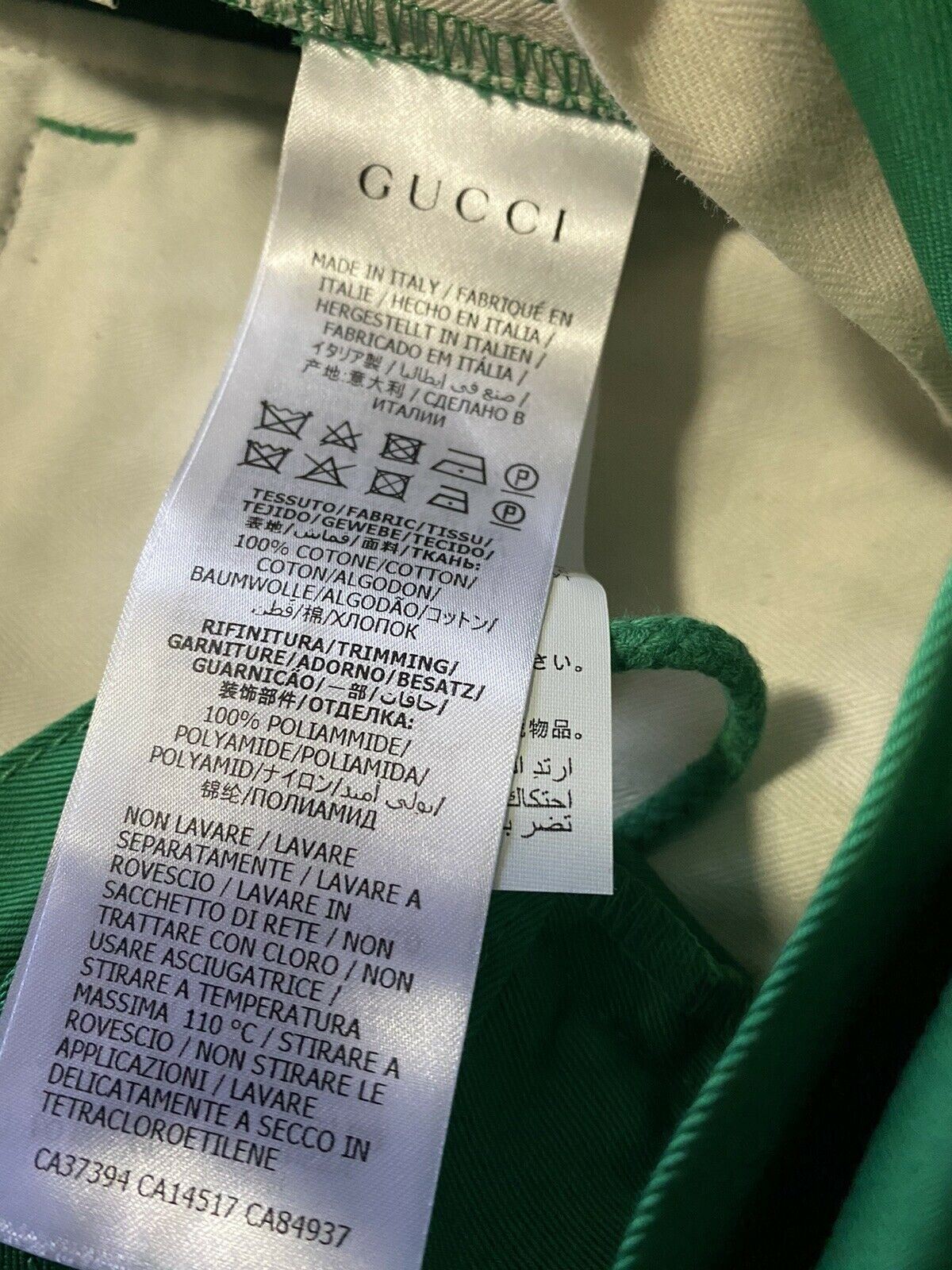 Neu mit Etikett: 1200 $ Gucci Herren Baumwolldrillhose Grün 32 US (48 Eu) Italien