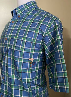 Neues Gucci Herren-Kurzarmhemd für 750 $, Blau, Größe XL, Italien