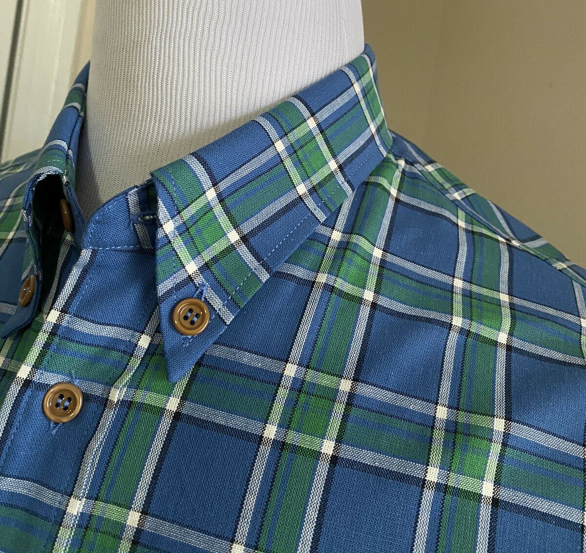 Новая мужская классическая рубашка с коротким рукавом Gucci за 750 долларов, синяя, размер XL, Италия