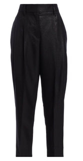 Neu $1995 Brunello Cucinelli Damen Glitzer-Wollmischung-Crop-Hose Schwarz 38/2