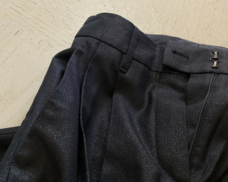 Neu $1995 Brunello Cucinelli Damen Glitzer-Wollmischung-Crop-Hose Schwarz 38/2