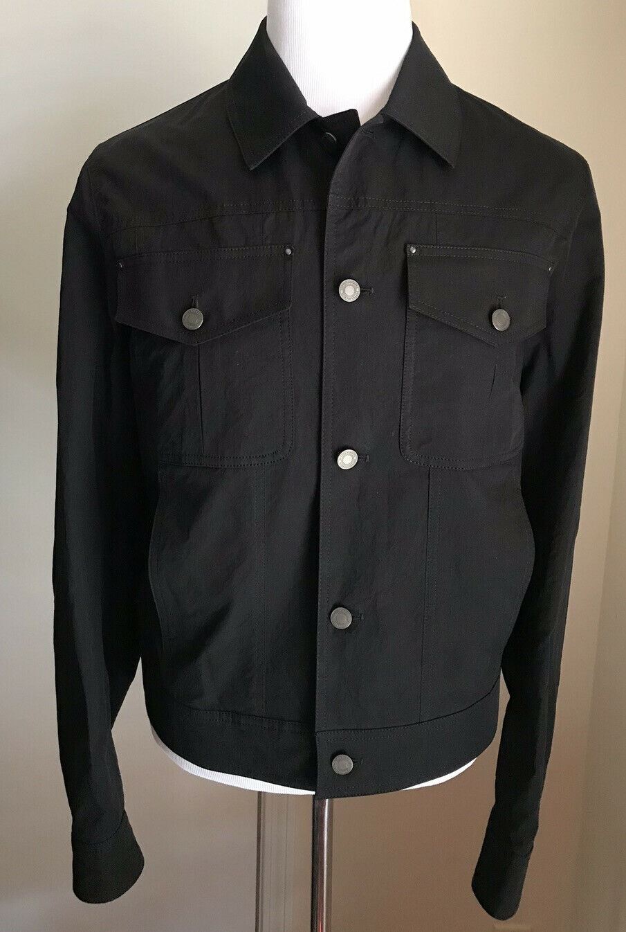 Neu $ 1300 Bottega Veneta Herrenjacke Mantel Schwarz 42 US (52 Eu) Italien