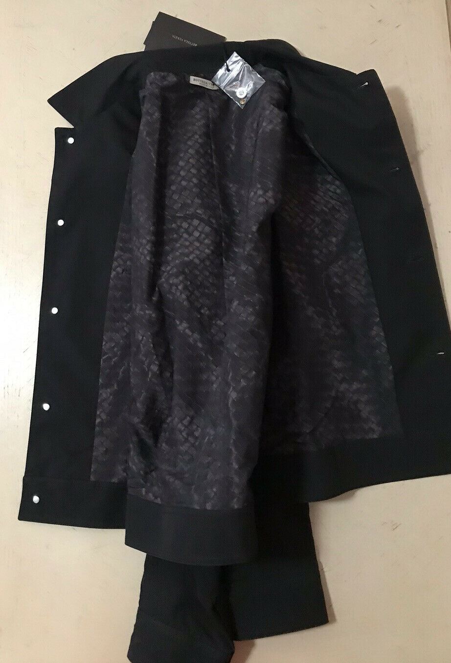 Neu $ 1300 Bottega Veneta Herrenjacke Mantel Schwarz 42 US (52 Eu) Italien