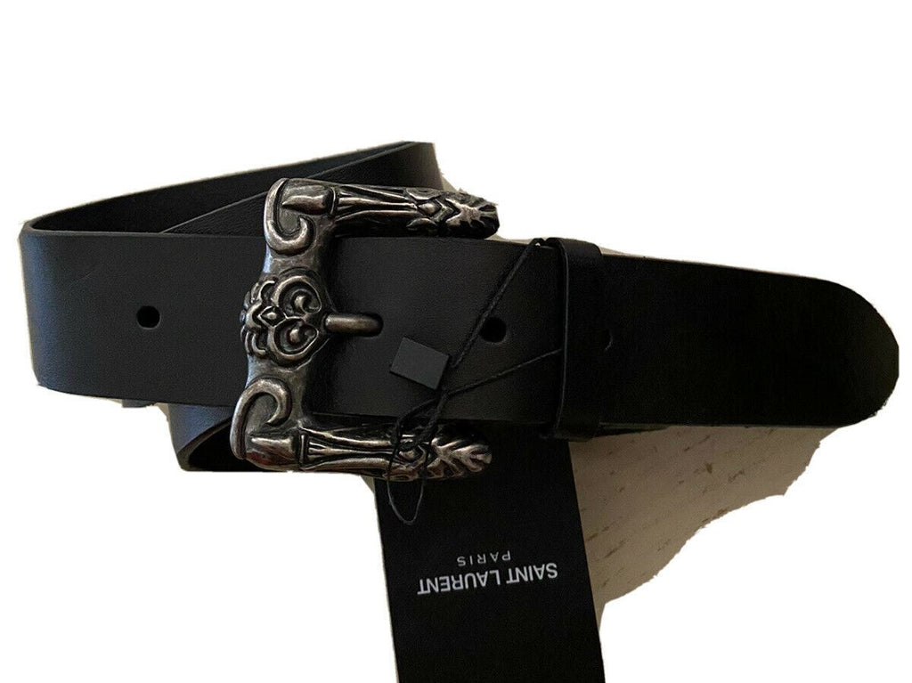Neuer Saint Laurent Herren Celtique Gürtel DK Schwarz 32/85 Italien
