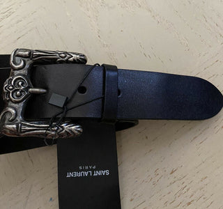 Neuer Saint Laurent Herren Celtique Gürtel DK Schwarz 32/85 Italien