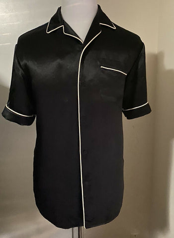 New $1880 Gucci Men’s Short Sleeve Class Shirt Black/Blue Size L ( 50 Eu ) Italy