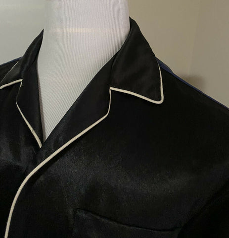 New $1880 Gucci Men’s Short Sleeve Class Shirt Black/Blue Size L ( 50 Eu ) Italy