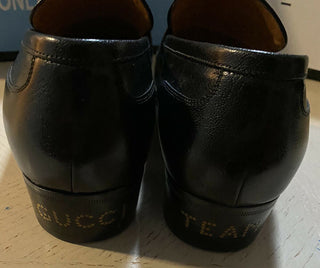 Neu 1190 $ Gucci Herren GG Leder Loafer Schuhe Schwarz 8,5 US ( 7,5 UK )