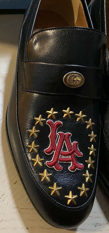 New $1190 Gucci Men’s GG Leather Loafers Shoes Black 8.5 US ( 7.5 UK )