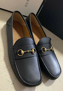 Neue Gucci Herren Leder Driver Mokassins Schuhe Schwarz 15 US (14 UK) Italien
