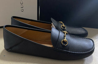 Neue Gucci Herren Leder Driver Mokassins Schuhe Schwarz 15 US (14 UK) Italien