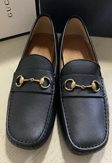 Neue Gucci Herren Leder Driver Mokassins Schuhe Schwarz 15 US (14 UK) Italien