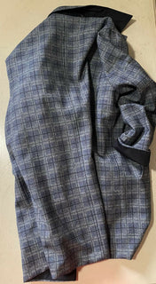 Neuer Bottega Veneta Herren Wendemantel aus schwerem Polyester mit Karomuster, Grau, 46 US/56Eu
