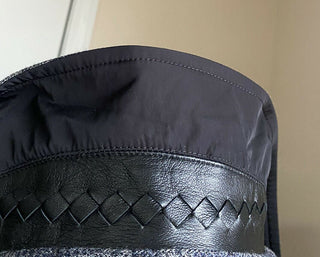 Neuer Bottega Veneta Herren Wendemantel aus schwerem Polyester mit Karomuster, Grau, 46 US/56Eu