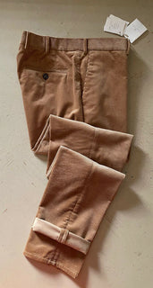 Neu mit Etikett: 775 $ Brunello Cucinelli Herren-Cord-Samthose Kamel 36 US/52 Eu Italien