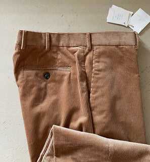 Neu mit Etikett: 775 $ Brunello Cucinelli Herren-Cord-Samthose Kamel 36 US/52 Eu Italien