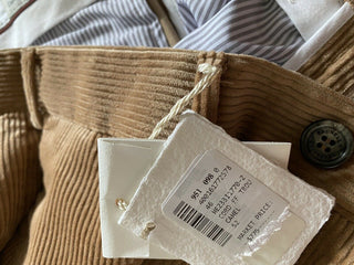 Neu mit Etikett: 775 $ Brunello Cucinelli Herren-Cord-Samthose Kamel 36 US/52 Eu Italien