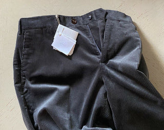 Neu mit Etikett: 775 $ Brunello Cucinelli Herren-Cord-Samthose DK Grau 36 US/52 Eu Italien