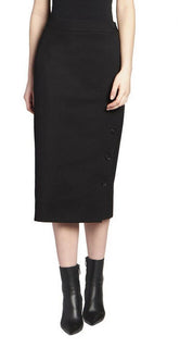 Neu $990 Balenciaga geknöpfter Bleistiftrock mit Seitenschlitz Schwarz 38/6 Italien