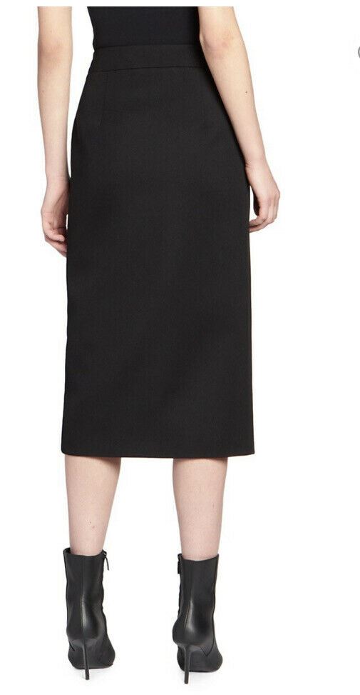 New $990 Balenciaga Buttoned Side Slit Pencil Skirt Black 38/6 Italy