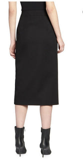 Neu $990 Balenciaga geknöpfter Bleistiftrock mit Seitenschlitz Schwarz 38/6 Italien