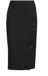 Neu $990 Balenciaga geknöpfter Bleistiftrock mit Seitenschlitz Schwarz 38/6 Italien