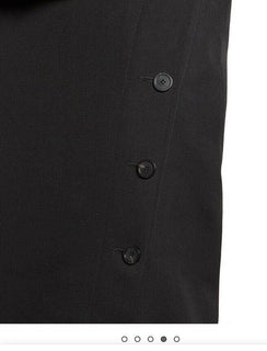 Neu $990 Balenciaga geknöpfter Bleistiftrock mit Seitenschlitz Schwarz 38/6 Italien