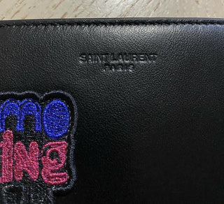 Neue Saint Laurent Geldbörse Schwarz 485529 Italien