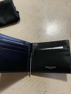 Neue Saint Laurent Geldbörse Schwarz 485529 Italien