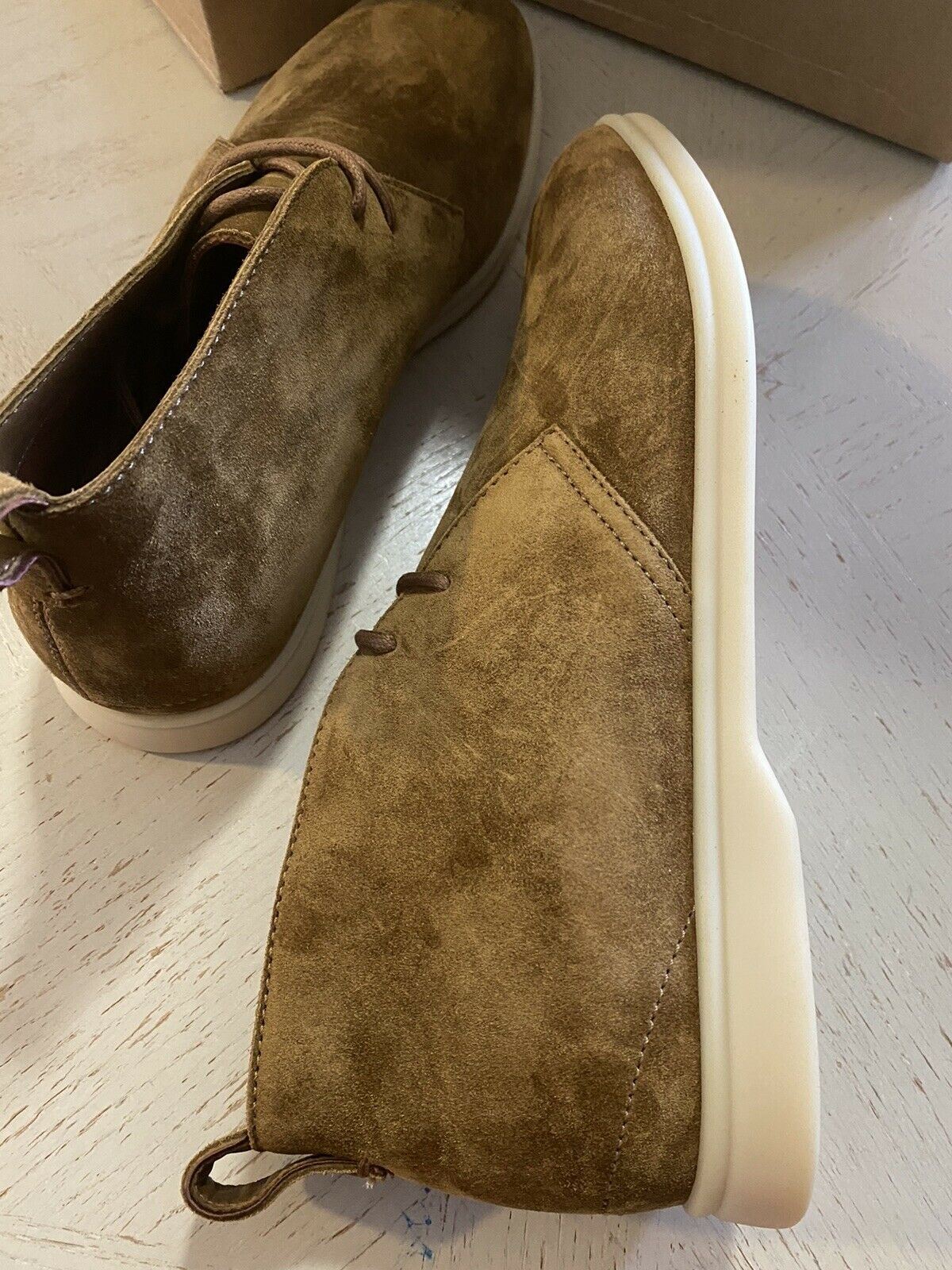 NIB $1075 Loro Piana Мужские замшевые ботинки Chukka Обувь DK Коричневый 8,5 США/41,5 ЕС Италия