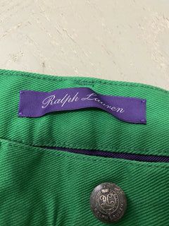 Neu mit Etikett: 495 $ Ralph Lauren Purple Label Herren Thompson Slim Jeans Hose Grün 32