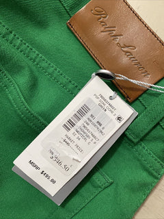 Neu mit Etikett: 495 $ Ralph Lauren Purple Label Herren Thompson Slim Jeans Hose Grün 32